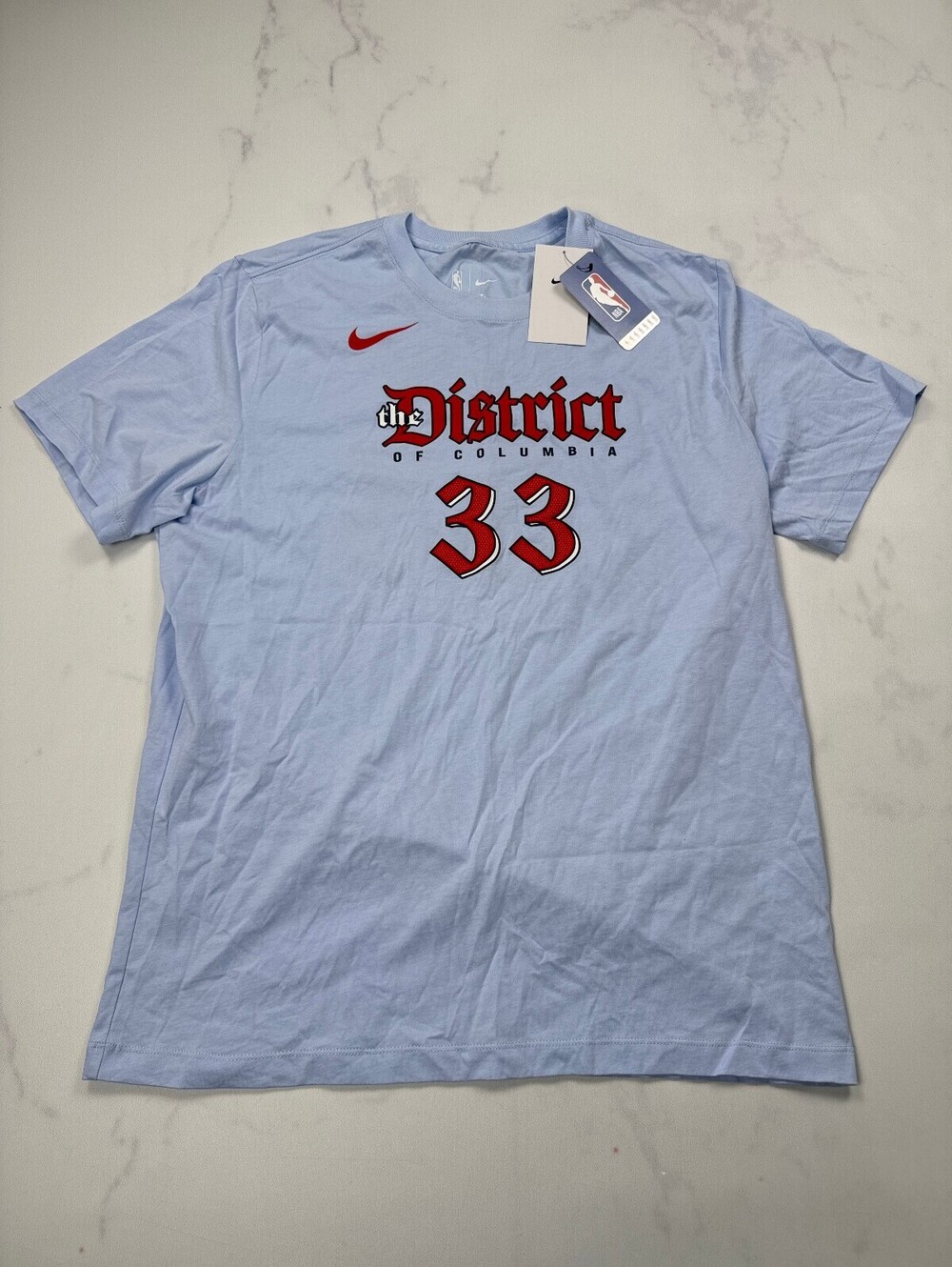 Nike District of Columbia 33 T Shirt Light Blue Modern Collegiate - Mens XL NWT